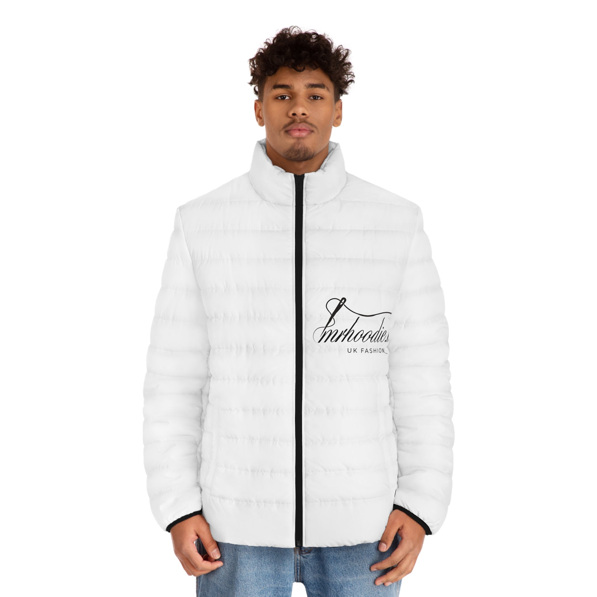 Puffer Jacket — Elegant Script 'mrhoodie.uk UK Fashion' Logo