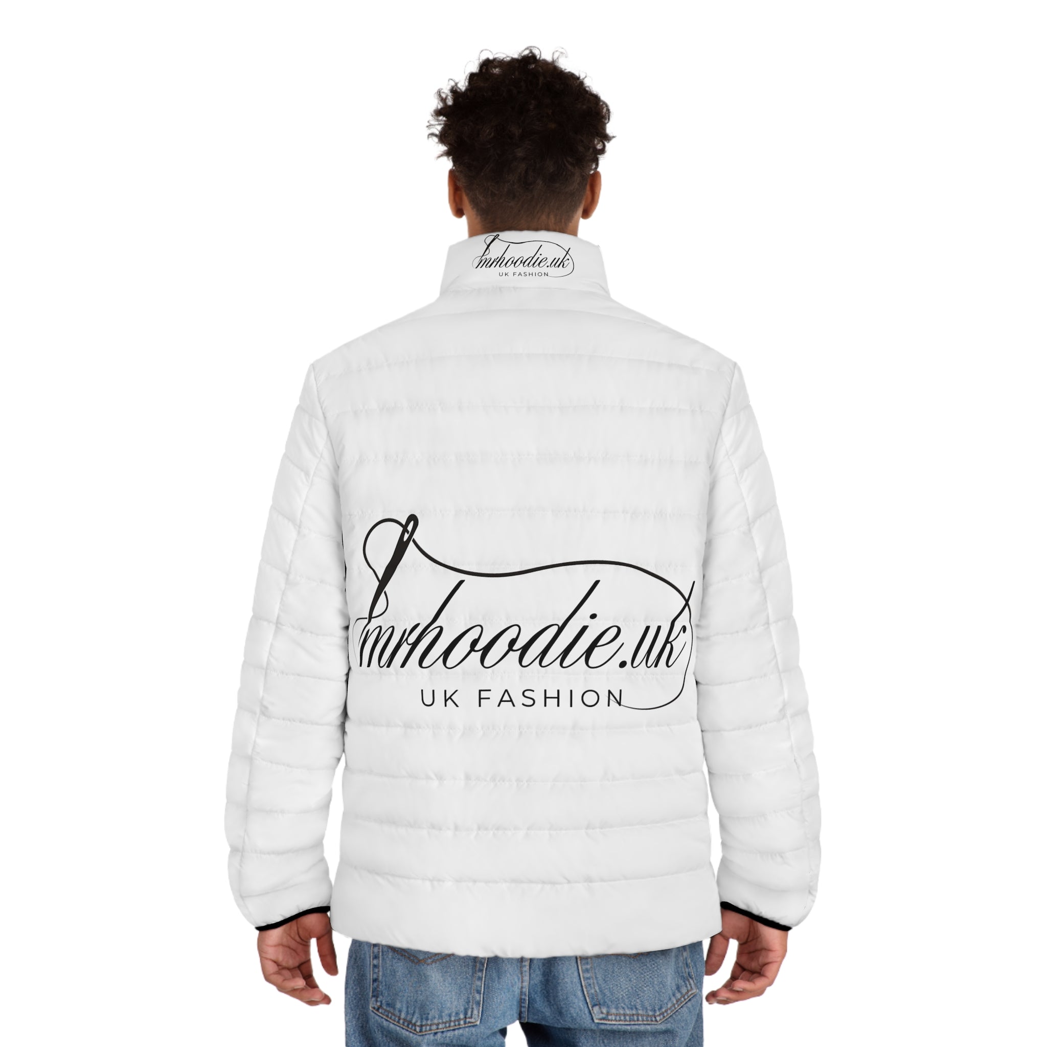 Puffer Jacket — Elegant Script 'mrhoodie.uk UK Fashion' Logo